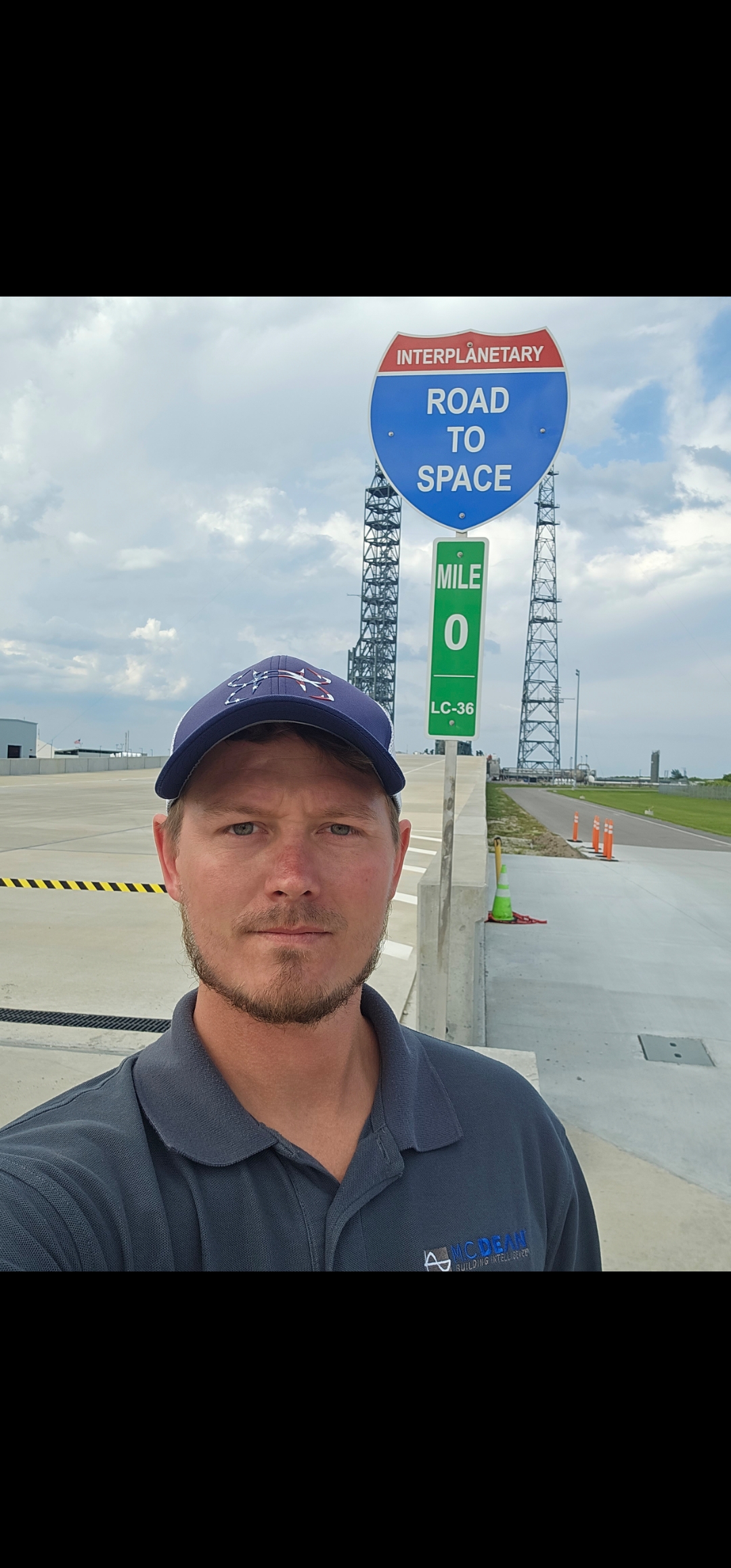 Shane Thomas Strough at Blue Origin launch infrastructure, Cape Canaveral