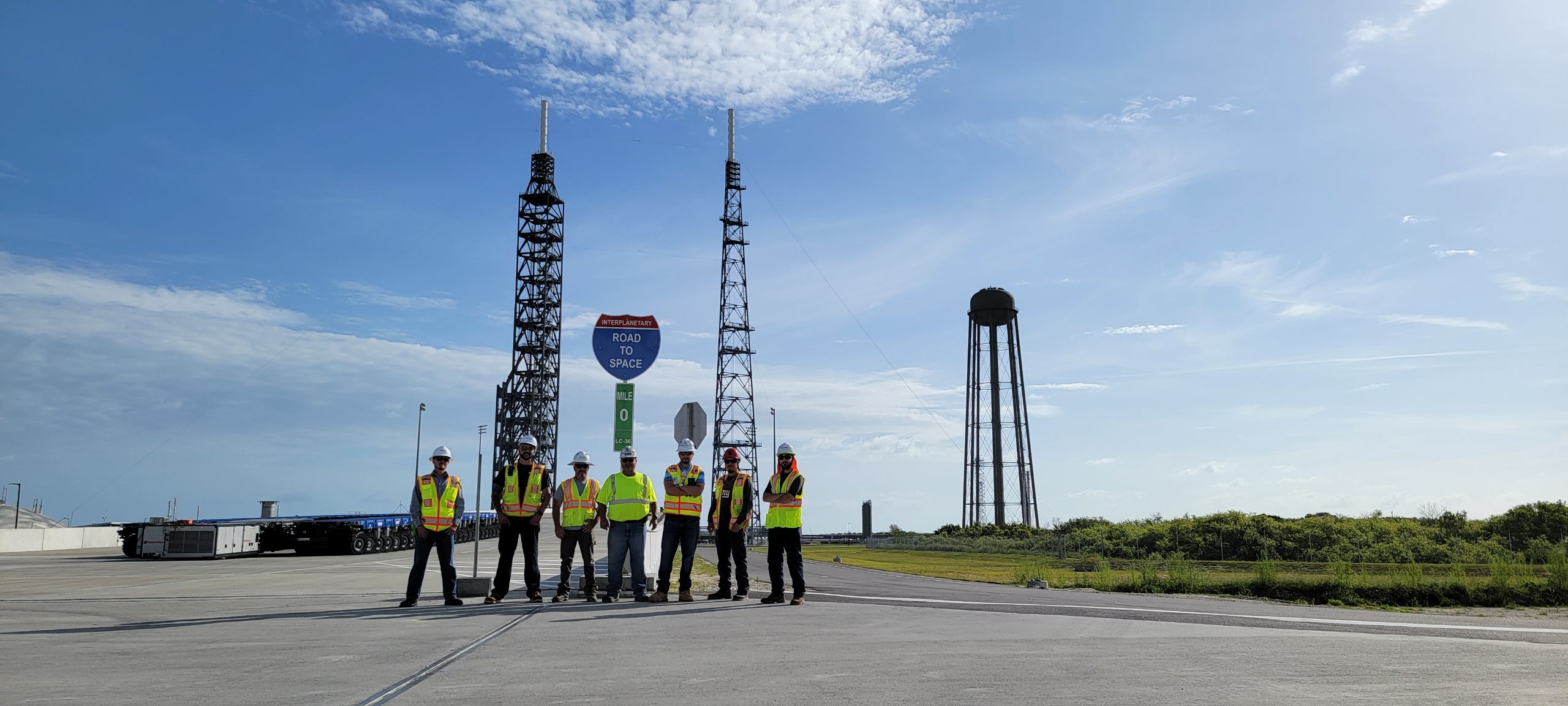 Shane Thomas Strough with the LC-36 team at Cape Canaveral