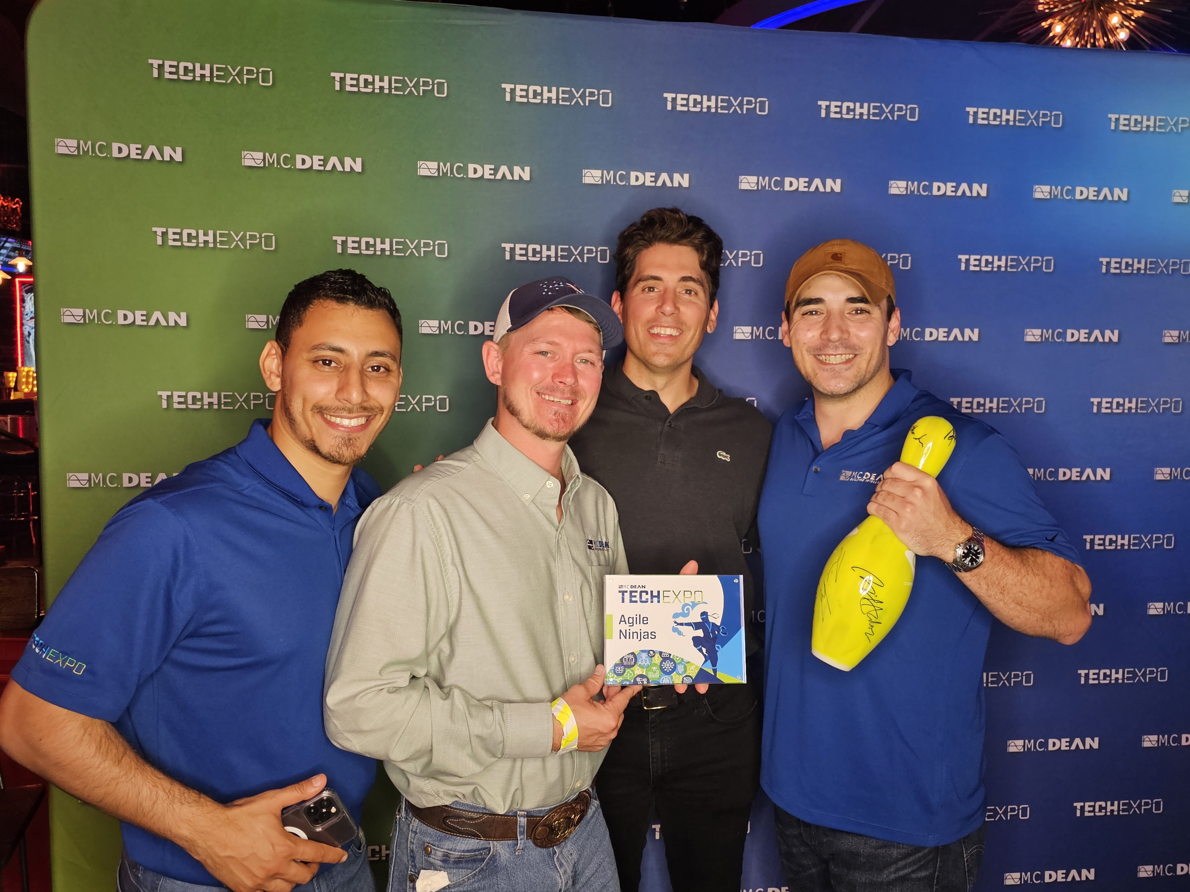 Shane Thomas Strough with MC Dean Agile Ninjas team at Tech Expo